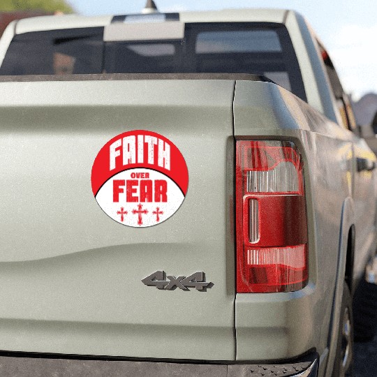 Faith Over Fear Love Jesus Christian Christmas Car Magnets