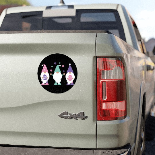 Happy Easter 2020 Gnome Egg Hunt Swea Car Magnets