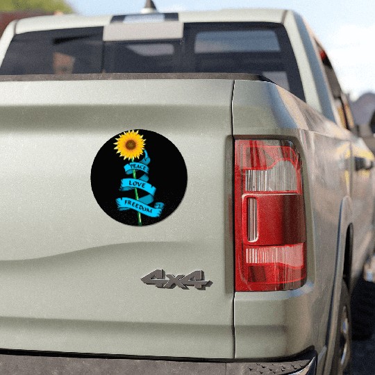 Sunflower Peace love freedom Car Magnets
