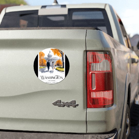 Watercolor painting loving couple in Washington DC Car Magnets