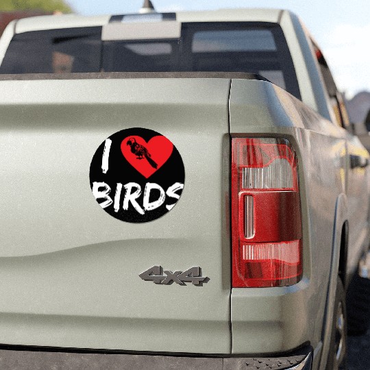 Bird Lover Heart Cute Birdwatcher Parrot Heron Car Magnets