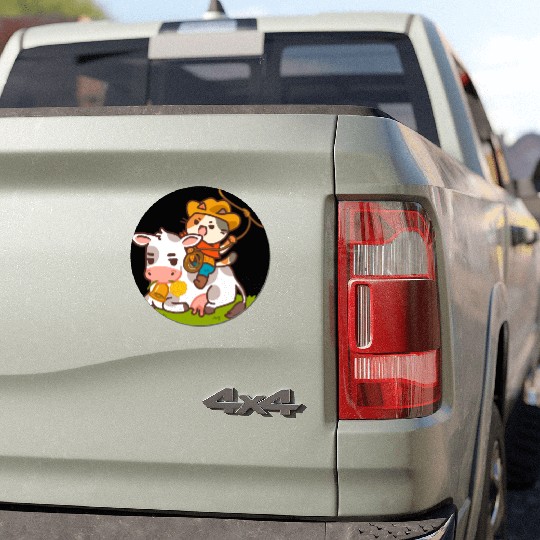 Meow Dy Yeehaw Cowboy Cat Car Magnets