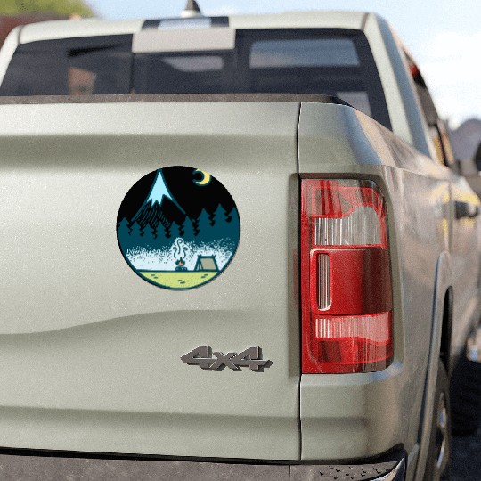 Keep It Simple (Camping At Night) Car Magnets