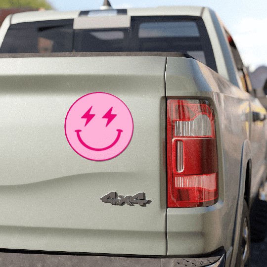 light pink face lightning bolt eyes Car Magnets