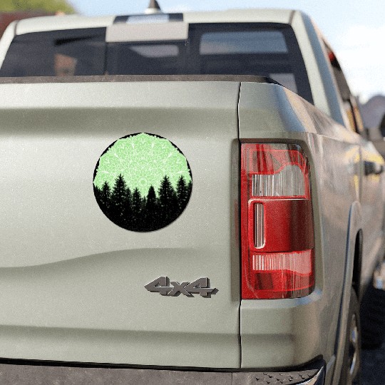 Green Forest Mandala Pacific Northwest Car Magnets