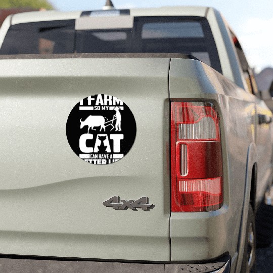 Farming Farmer Cat Car Magnets