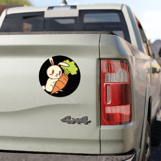 Rabbit And Carrot Car Magnets