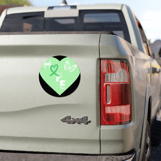 Liver Cancer Hope & Butterfly Heart Green/White Car Magnets