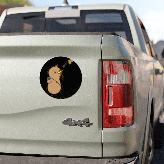 Kiwi with Bow and Arrow Bird and Fruit Car Magnets