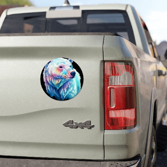 Polar Bear Roar in Winter Wonderland Watercolor Car Magnets