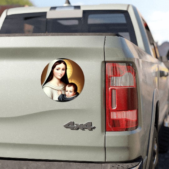 Mother Mary and Baby Jesus Car Magnets