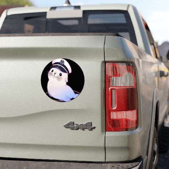 Seal Sailor Cap Boat Captain Cap Boating Seal Car Magnets