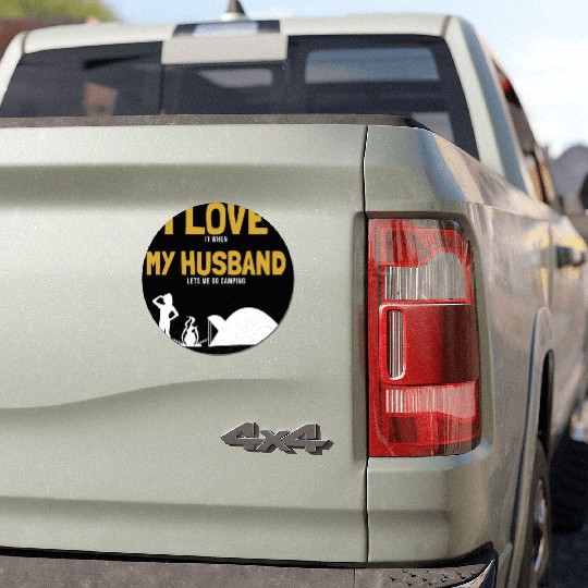 I love my Husband Camping Campgrounds Glamping Car Magnets