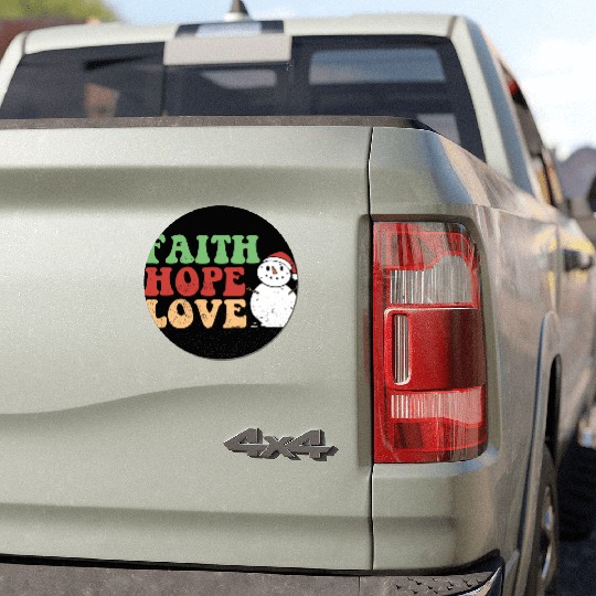 Faith Hope Love Religious Family Christmas Car Magnets