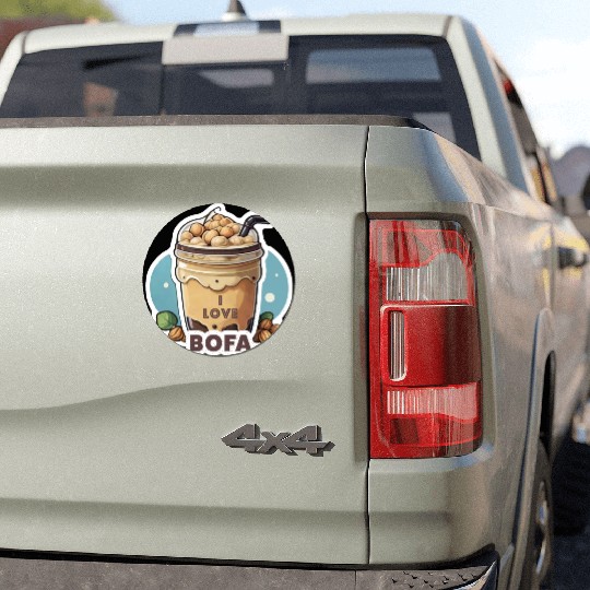 Hazelnut Boba Bubble Tea - I love Bofa Deez Nuts Car Magnets