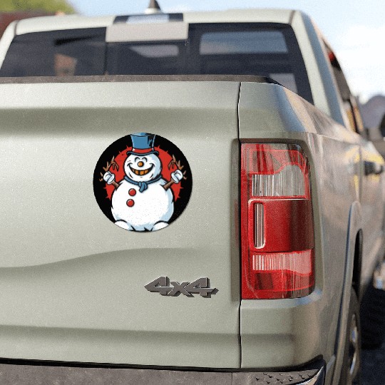 frosty snowman creepy Car Magnets