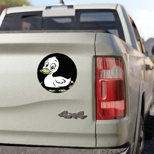 Cute duck swimming in a swamp Car Magnets