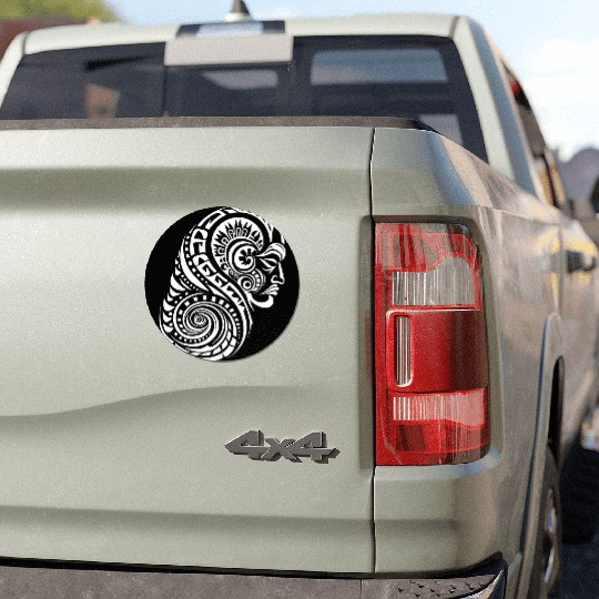 Authentic Maori Tattoo Artistry in white Car Magnets