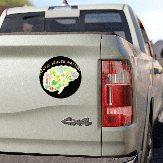 Mental Health Matters Floral Mind Nature Brain Car Magnets
