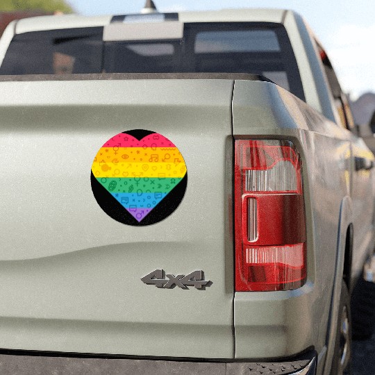 Rainbow Heart Car Magnets