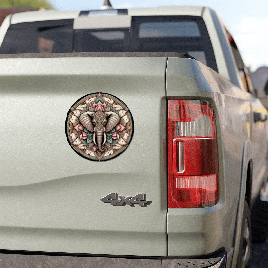 Eternal Serenity Majestic Elephant Mandala Car Magnets