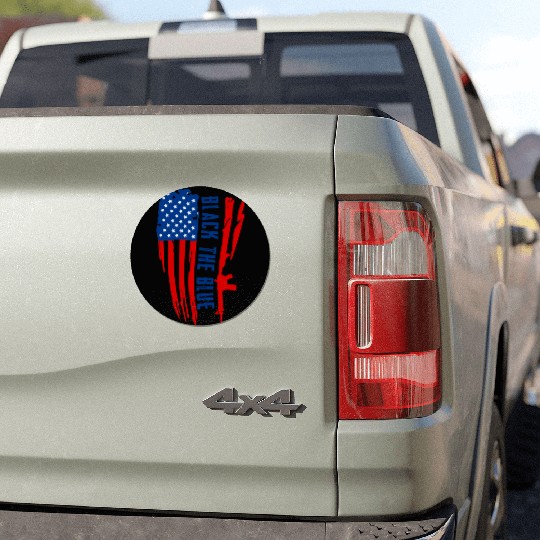 Black the blue American Oilfield USA Flag Car Magnets
