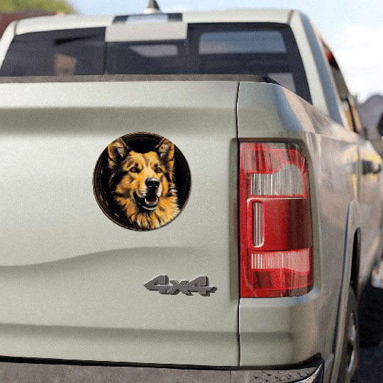 German Shepherd Funny Dog Street Art Comic Pet Car Magnets