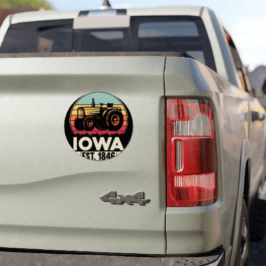 Iowa Vintage Tractor Farmer Gifts Car Magnets