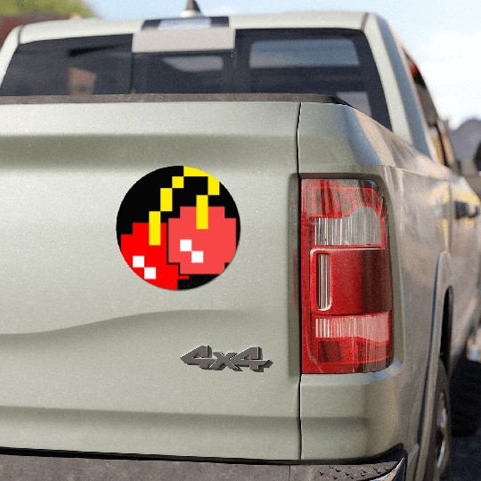 8 Bit Pixel Cherries 80s Video Game Halloween Car Magnets