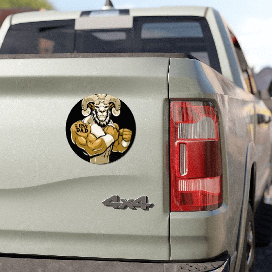 Sheep Biceps Tattoo I Love Dad Car Magnets
