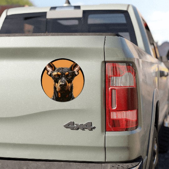 Doberman natural ears Car Magnets
