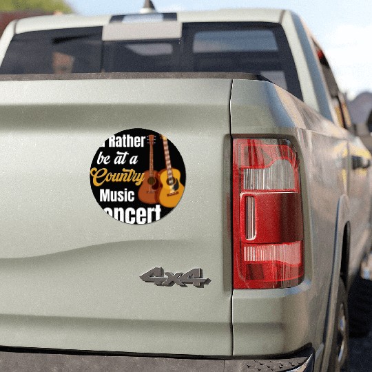 I'd Rather Be At A Country Music Concert Cowgirl Car Magnets