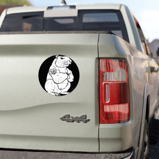 Capybara Biceps Tattoo I Love Mom Car Magnets