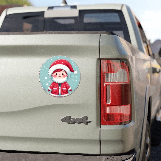 Santa Claus Boy Illustration Funny Christmas Car Magnets