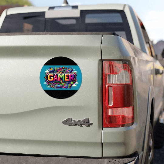 Neon Arcade Retro Gamer Car Magnets