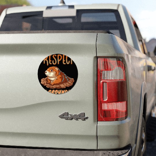 respect the groundhog Car Magnets