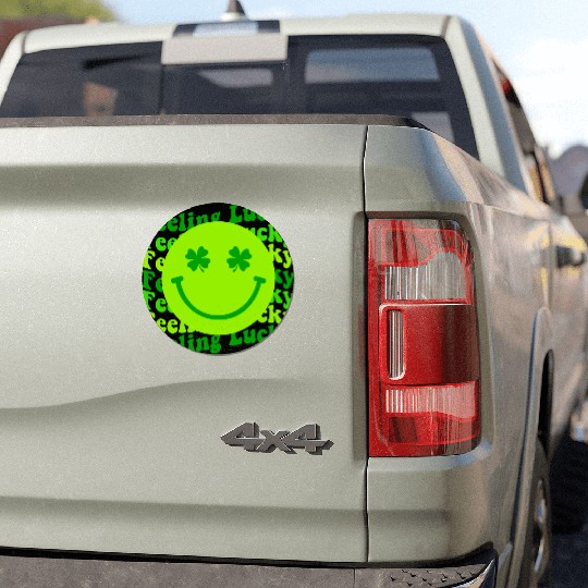 Irish Clover Feeling Lucky Smiling Face Car Magnets