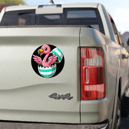 Flamingo Hatching from Easter Egg Easter Surprise Car Magnets