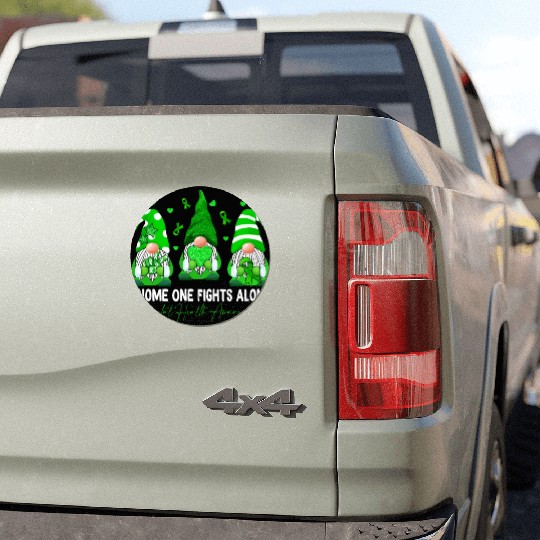 Gnome Fights Mental Health Matters Green Ribbon Car Magnets