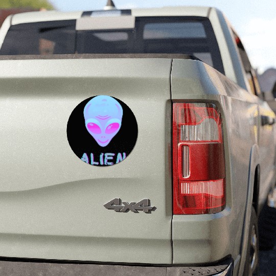 Neon Alien Car Magnets
