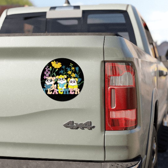 Wildflower Teacher Car Magnets, Groovy Hamster Educator