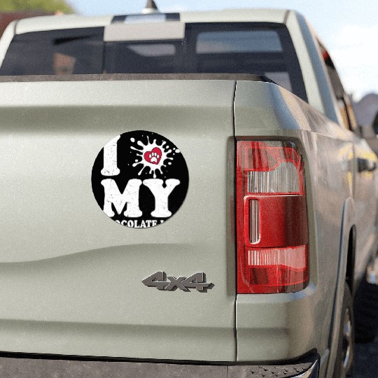 I Love My Chocolate Lab Labrador Retriever Owner Car Magnets