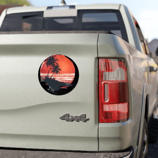 Tropical Sunset Escape With Palm Trees Car Magnets