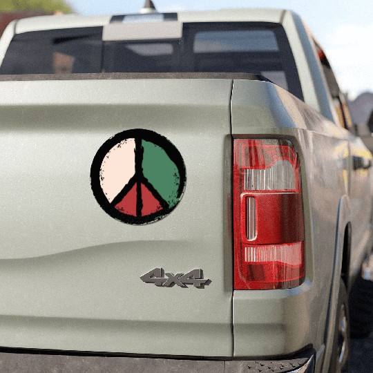 Free Palestine - Peace Symbol Car Magnets
