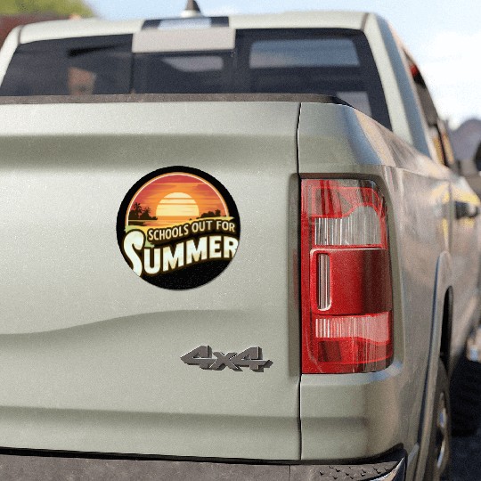 Retro Schools Out For Summer Last Day Of School Car Magnets