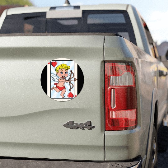 Playing card with cupid Car Magnets