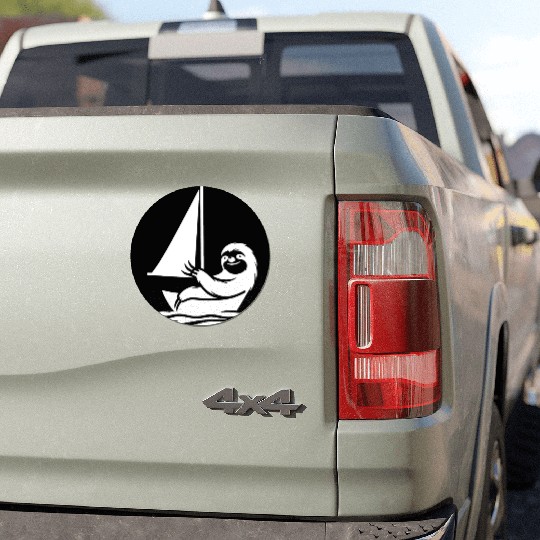 Minimalist sailing dinghy sloth summer Car Magnets