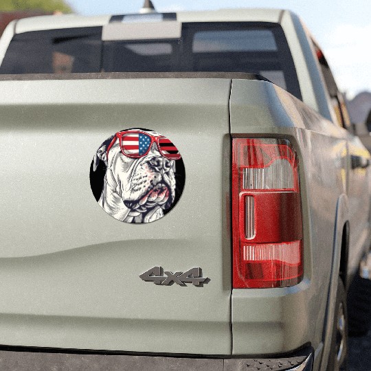 Dogo Argentino dog. 4th of July and memorial day Car Magnets
