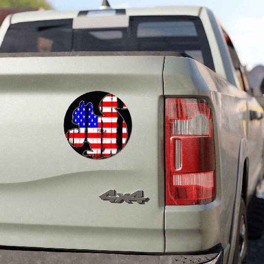USA American Flag Squirrel Chipmunks Animal Lover Car Magnets