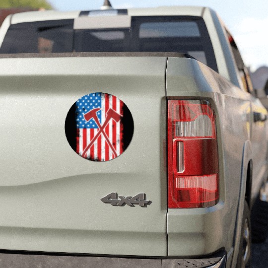 4th Of July US Firefighter Car Magnets